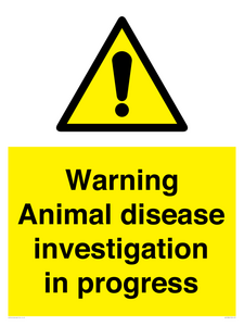 Warning Animal disease investigation in progress